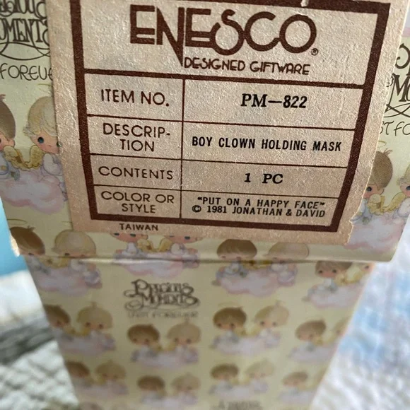 Enesco Boy Clown Figurine with Mask - Picture 3 of 3